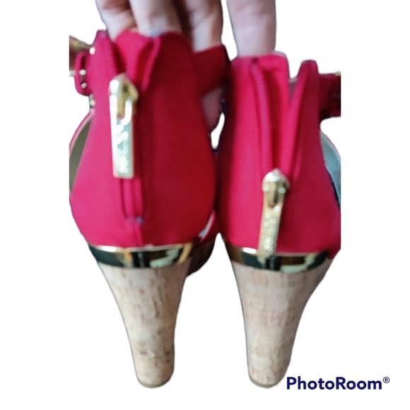 Red wedge sandals - Picture 5 of 7